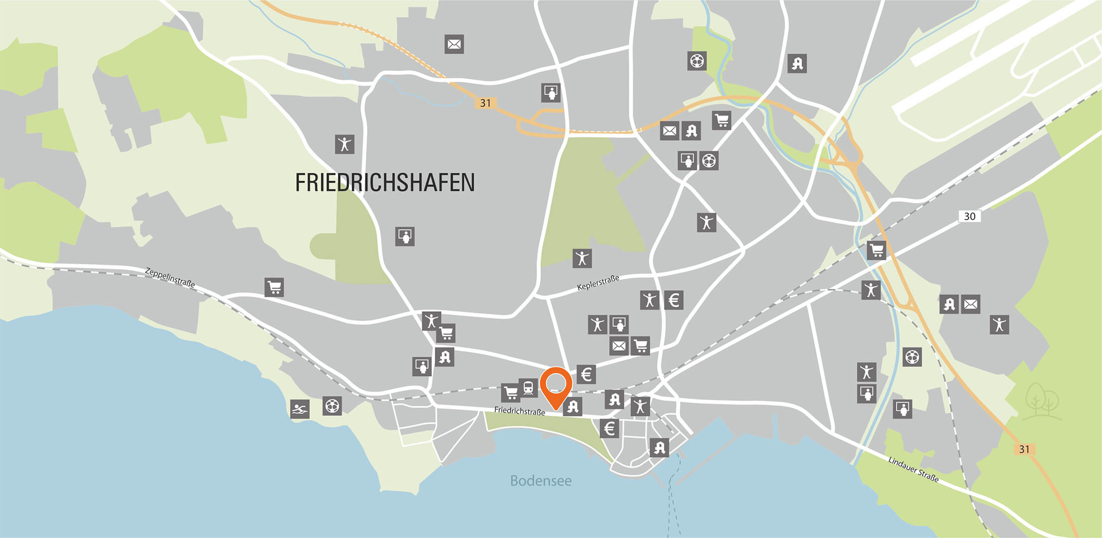 Bellevue carre Stadtplan Friedrichshafen
